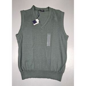 Como Sport Sweater Vest Mens Medium. Green Wool Silk Made‎ in Italy #9MS358 NWT